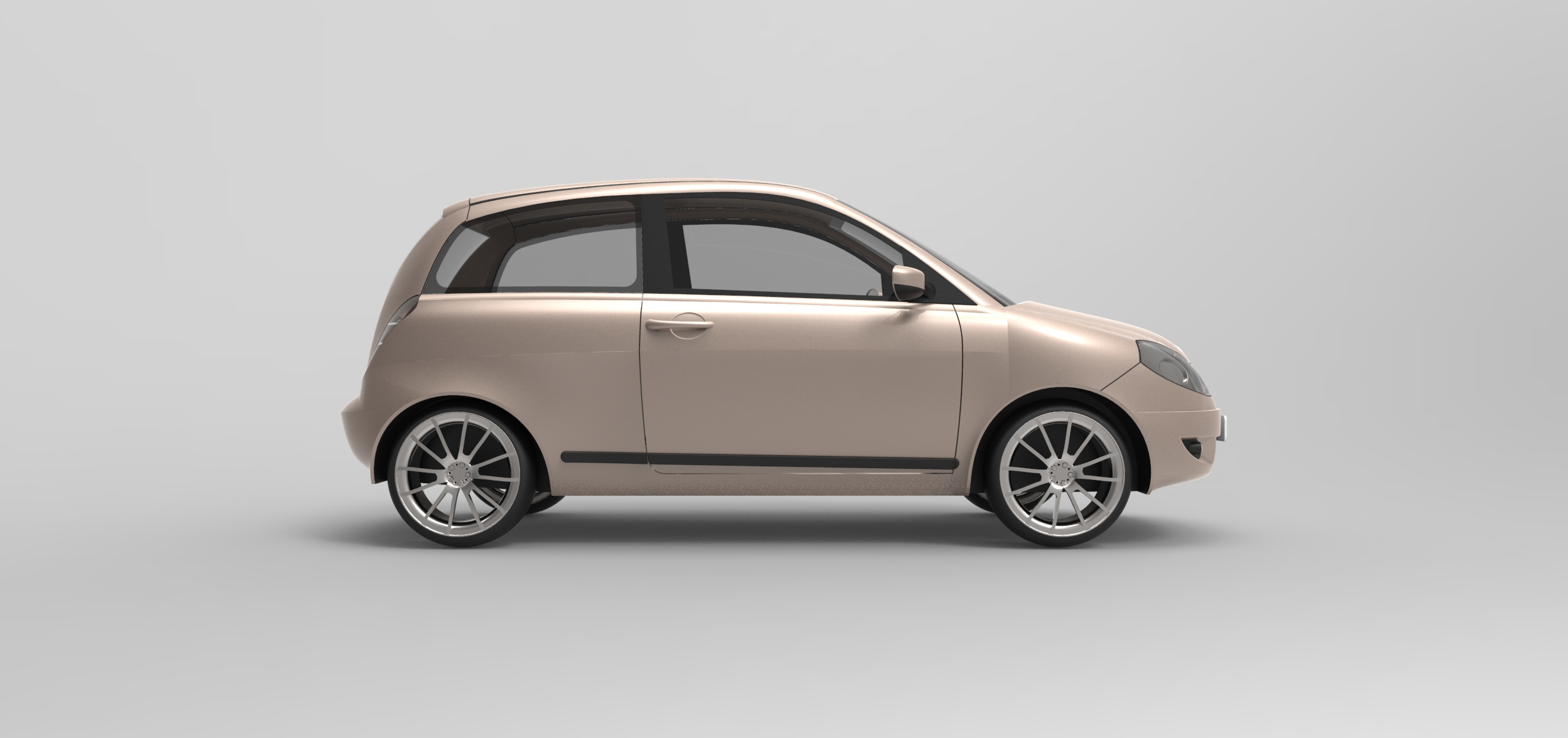 蓝旗亚Lancia Ypsilon轿车外壳模型3D图纸 Solidworks设计